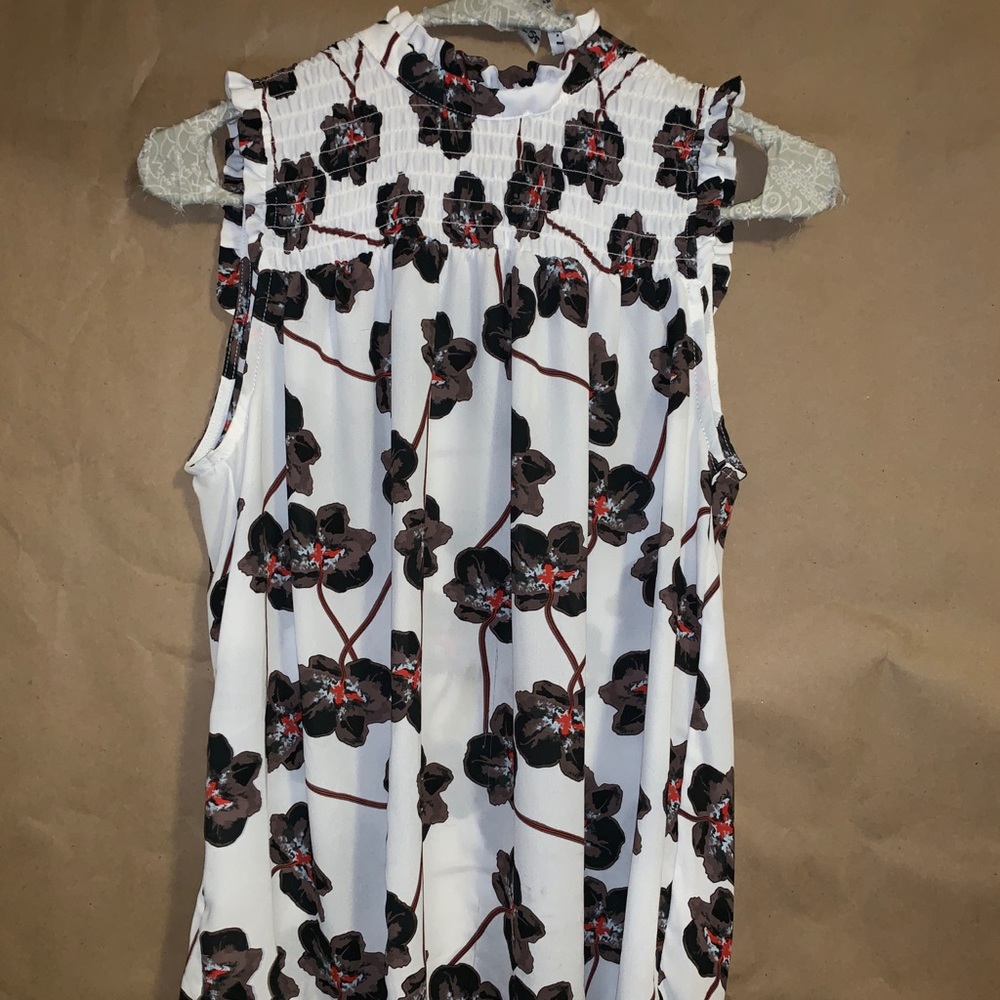 Floral smocked blouse